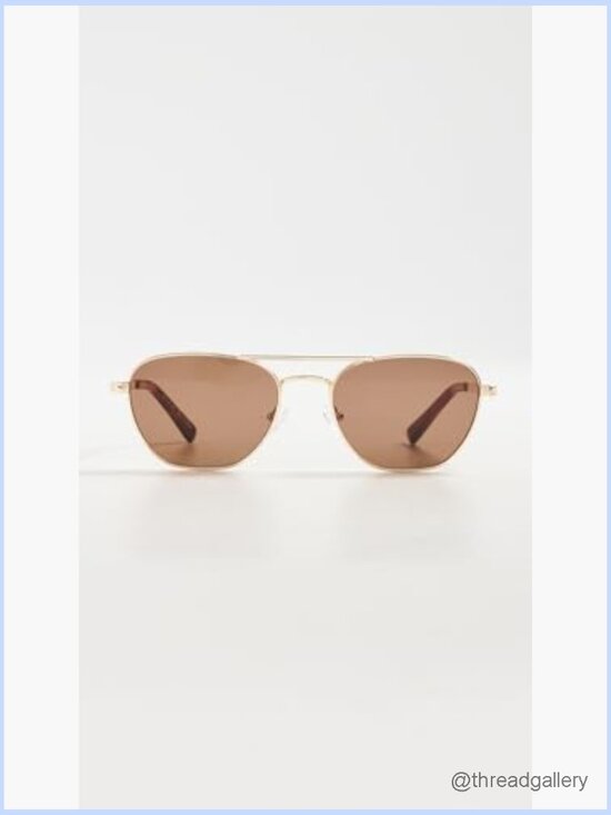 Gold Aviator Sunglasses with Brown Lenses – Metal Frame